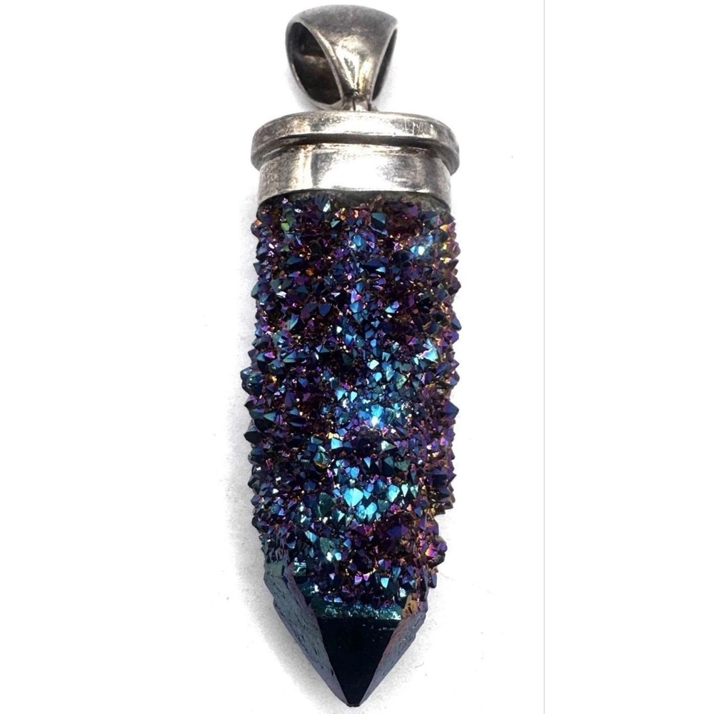 Rare Starborn Creations  Sterling Silver‎ 925 Pendant Stone Quartz Druzy